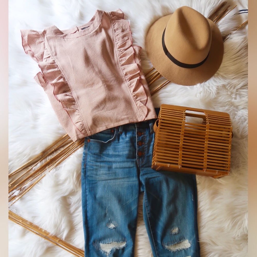 JULIE-Pretty in Pink and White Gingham Top